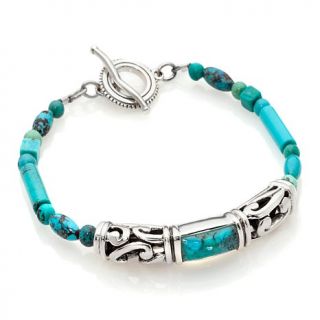 Studio Barse Turquoise Multicut 7 1/2" Sterling Silver Toggle Bracelet