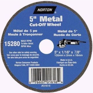 Norton Cutoff Blade — 5in. Dia, 12,225 RPM, Model# 076607-01618-8  Cutoff Wheels