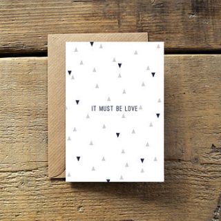 'it must be love' recycled valentines card by mulk