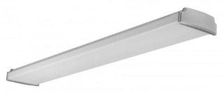 Lighting by AFX LW232SSR8 Low Profile 2 32 Watt T8 Wrap Light Fixture, Matte White with White Acrylic Diffuser   Under Counter Fixtures  
