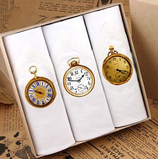 box of three men's clock hankies by tamielle