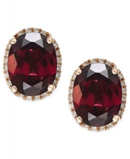 14k Gold Earrings, Garnet (7 1/5 ct. t.w.) and Diamond Accent Brio Drop   Earrings   Jewelry & Watches
