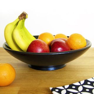 black ceramic fruit bowl by kartimarket