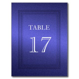 Table Number Plain Blue Shimmer Post Cards