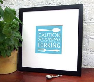 'spooning leads to forking' art print by fizzy lemonade