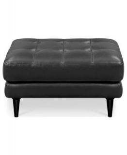 Franchesca Leather Ottoman, Storage 39D x 19H   Furniture
