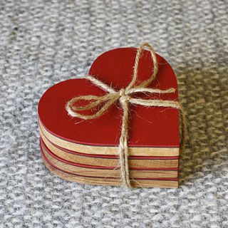 set of four heart coasters by a+b furniture