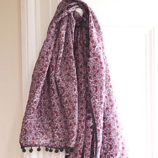 cool flowers cotton scarf by drift living