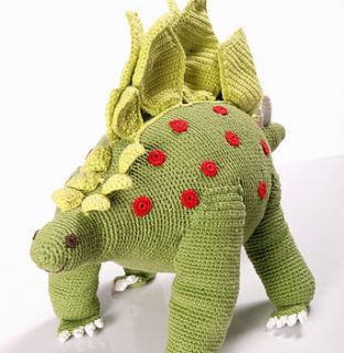 enormous dinosaur stegosaurus knitted toy by half an acre