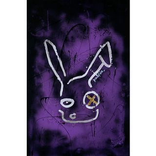 purple rabbit print by 77 art