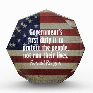 Ronald Reagan Quote on Duty of Government Acrylic Award