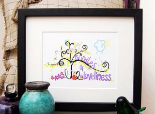 'bundles of loveliness' print by simone price