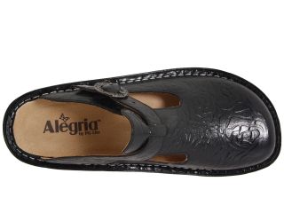 Alegria Classic Black Emboss Rose Leather