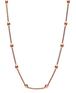 Bronzarte 18k Rose Gold over Bronze Nugget Station Necklace   Necklaces   Jewelry & Watches