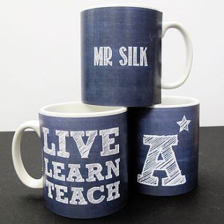 personalised 'charcoal teachers mug' by a piece of ltd