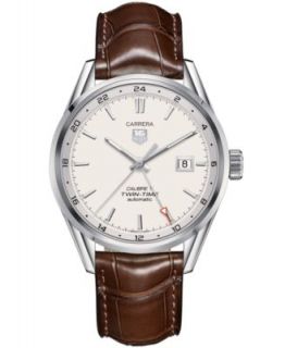 TAG Heuer Mens Swiss Automatic Carrera Brown Leather Strap Watch 39mm WV211A.FC6203   Watches   Jewelry & Watches