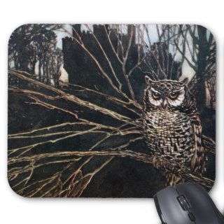 Witch in Owl Form Mouse Pads