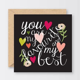 ‘my favourite and my best’ valentine's card by the little bird press