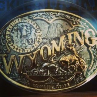 WY Belt Buckle   two tone Clothing