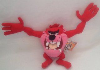 Looney Tunes Red and Pink Tasmanian Devil 8'' Plush Toys & Games