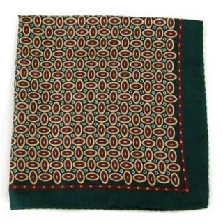 PS A 227   Green   Gold   Red Italian Design Silk Pocket Square at  Mens Clothing store Neckties