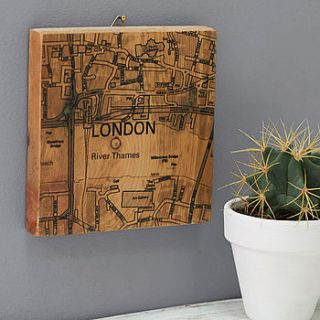 personalised map reclaimed timber artwork by northern logic