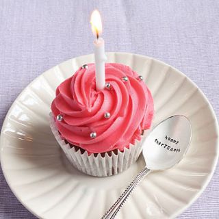 personalised 'happy birthtea' teaspoon by the cutlery commission