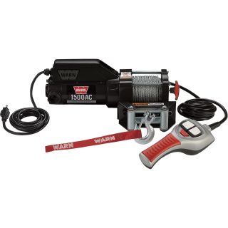 Warn Utility Winch with Wired Remote — 1500Lb. Capacity, 120 Volt AC, Model# 85330  AC Powered Winches