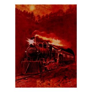 Magical Steam Engine Victorian Train Posters