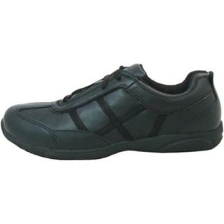 Women's Genuine Grip Footwear Slip Resistant Athletic Casual Black Leather Genuine Grip Footwear Sneakers
