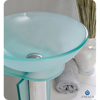 Fresca Vetro 16.5 Vitale Modern Glass Bathroom Vanity Set with Mirror