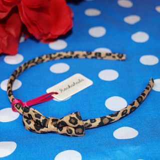 leopard bow alice band by rockahula kids