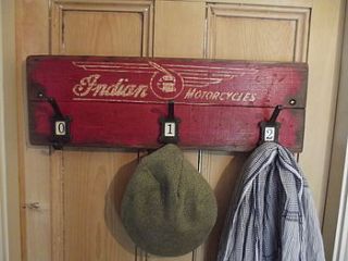 vintage motorcycle advertising hook board by woods vintage home interiors
