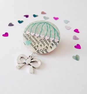 sweetheart upcycled vintage paper brooch by matin lapin