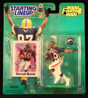 TERRELL DAVIS / DENVER BRONCOS 2000 2001 NFL Starting Lineup Action Figure & Exclusive NFL Collector Trading Card Toys & Games