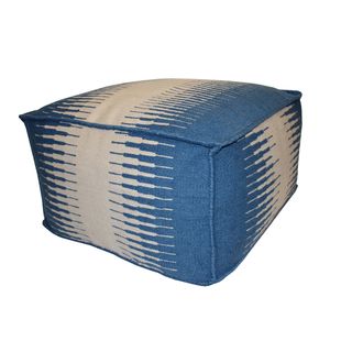 Blue/ White Connections Outdoor Pouf Ottoman Other Patio Furniture