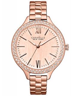 Caravelle New York by Bulova Womens Rose Gold Tone Stainless Steel Bracelet Watch 37mm 44L125   Watches   Jewelry & Watches