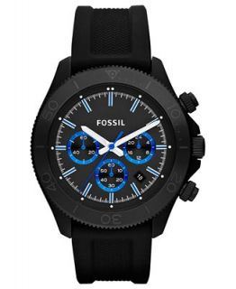 Fossil Mens Chronograph Retro Traveler Black Silicone Strap Watch 44mm CH2875   First @   Watches   Jewelry & Watches
