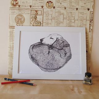 sleeping dachshund print by made by menna