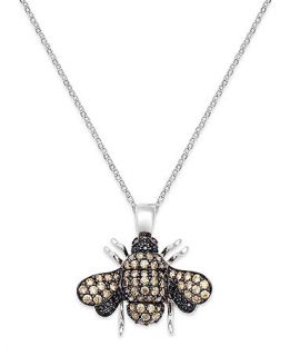 Sterling Silver Brooch and Necklace, Swarovski Zirconia Bee Convertible Pendant or Pin (2 3/4 ct. t.w.)   Necklaces   Jewelry & Watches