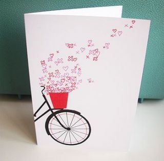 bicycle hearts and kisses card by laurel howells