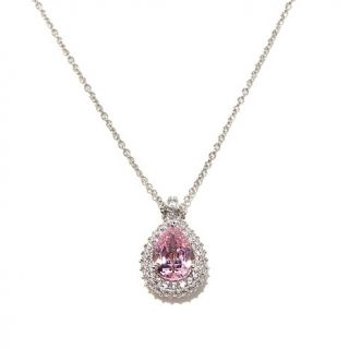 Jean Dousset 2.5ct Absolute™ Pear Shaped Pink Pendant and 18" Chain Neckl