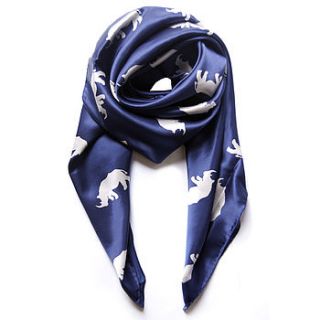 silk rhino pattern scarf by one green zebra