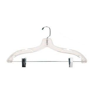 Clear Plastic Clothes Hanger with Clips 17 Inch   Suit Hangers