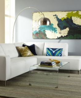 Giada Leather Sectional Sofa, 112W x 83D x 16H   Furniture