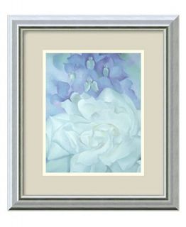 Amanti Art Wall Art, White Rose with Larkspur II 1927 Framed Art Print by Georgia OKeeffe   Wall Art   For The Home