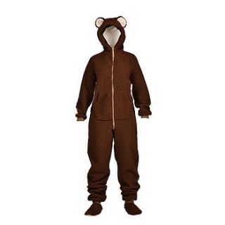 chocolate lambskin bear onesie by the all in one company