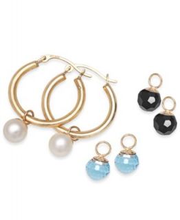 Cultured Freshwater Pearl Hoop Earrings in Sterling Silver (3mm)   Earrings   Jewelry & Watches