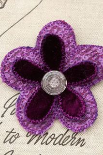 handmade flower brooch ~ velvet by alice and ginny