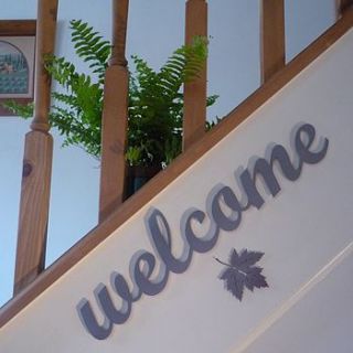 stainless steel welcome sign by housebling